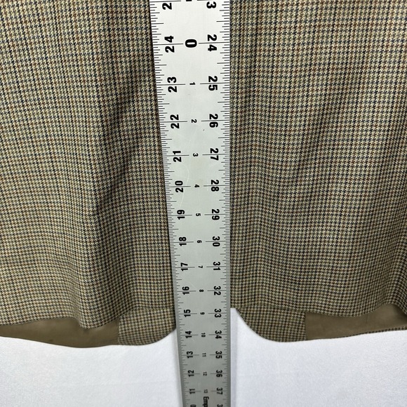 Lauren Ralph Lauren Silk Wool Houndstooth‎ Blazer Mens 46L Brown Sport Coat EUC - Picture 11 of 11